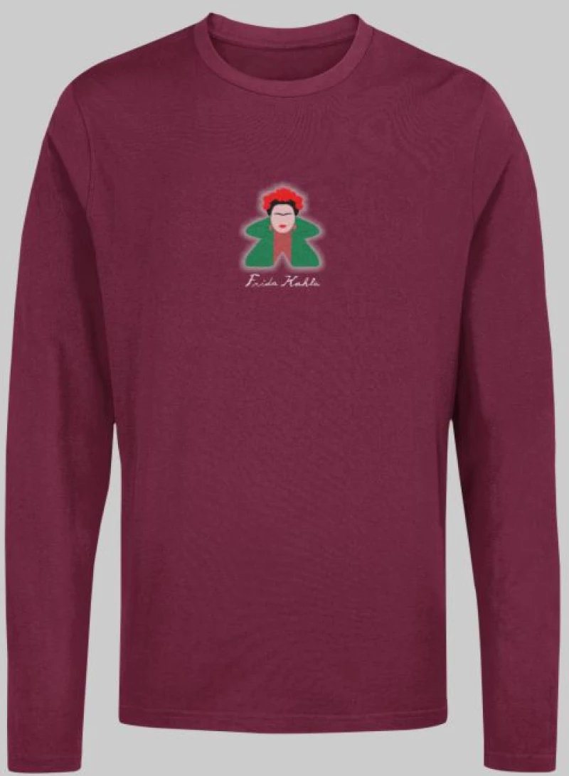 Frida Kahlo Meeple μακρυμάνικο T-shirt - OXBLOOD