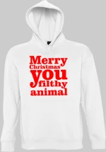 Merry christmas you filthy animal Hoodie - WHITE