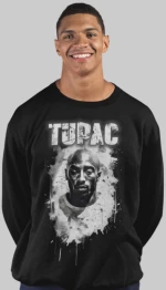 2pac φούτερ - BLACK