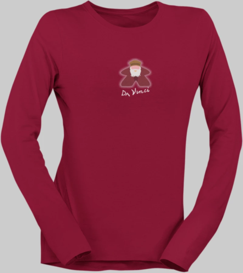 Da Vinci Meeple μακρυμάνικο w T-shirt - OXBLOOD