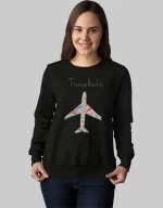 Travelholic w Φούτερ - BLACK