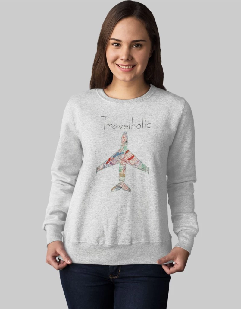 Travelholic w Φούτερ - BLACK