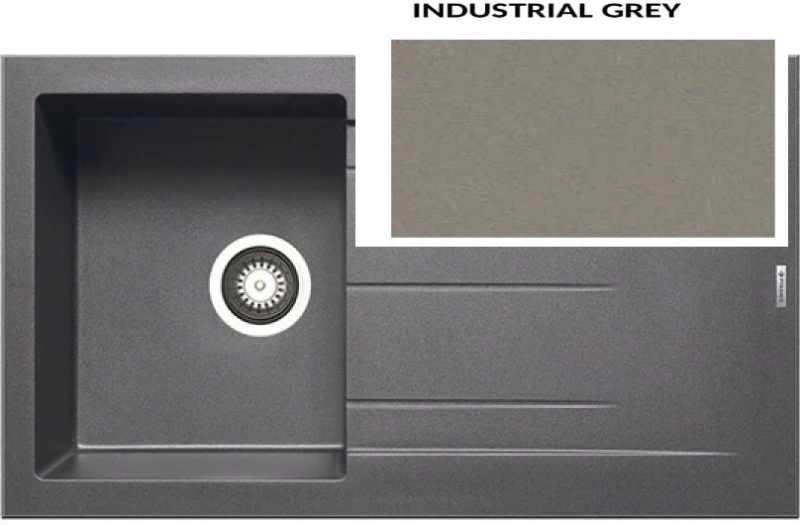 Νεροχύτης Pyramis Pyragranite Alazia (79X50) 1B 1D Αντιστρεφόμενος Industrial Grey