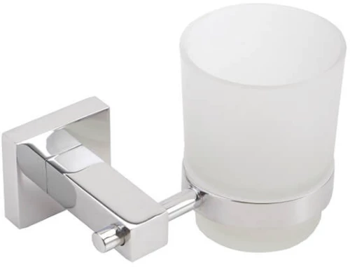 Ποτηροθήκη Επιτοίχια Γυάλινη - Ορειχάλκινη Ασημί Creavit Svida (BS44604)