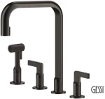 Μπαταρία Νεροχύτη 4 οπών INCISO, GESSI Black Metal Brushed PVD