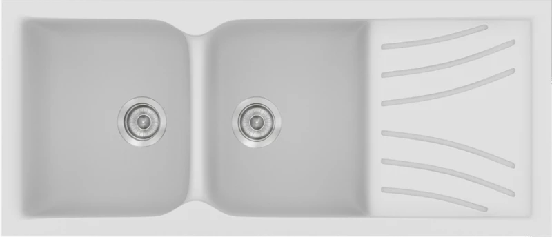 Νεροχύτης Συνθετικός Γρανίτης Sanitec Classic  332 (115X50) Αντιστρεφόμενος Επικαθήμενος 00 _WHITE