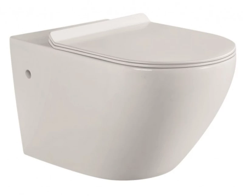 Λεκάνη Κρεμαστή Rimless Λευκή Inter Ceramic ICC 3755 με Κάλυμμα Slim Soft Closing Duroplast