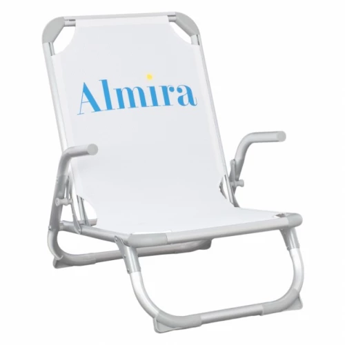 Καρεκλάκι Παραλίας Ψηλή Πλάτη Almira HM5053.03 Βαρεως Τυπου Λευκό Αλουμινιου 56x70x66 Εκ. B2BMARKT HM5053.03 Λευκό