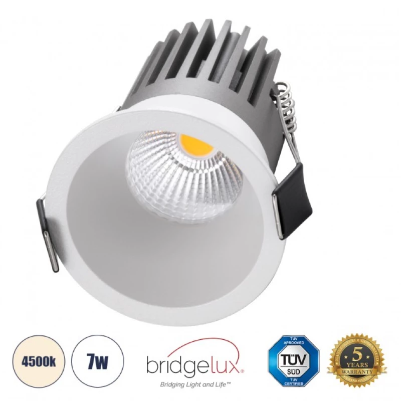 Χωνευτό Σποτ Downlight LED TrimLess 7W Λευκό-Φυσικό 4500K MICRO-B 60242 Globostar 60242 Λευκό