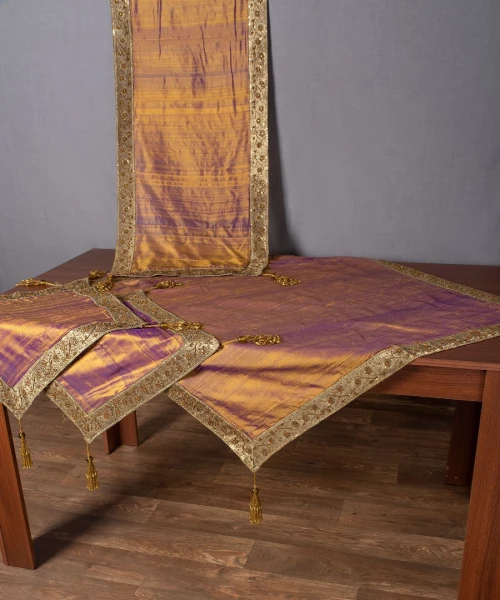 Σετ 4 τεμαχίων (100cm x 100cm, 50cm x 150cm, 2x50cm x 50cm) Αθηνά Χρυσό Μελανζέ - -