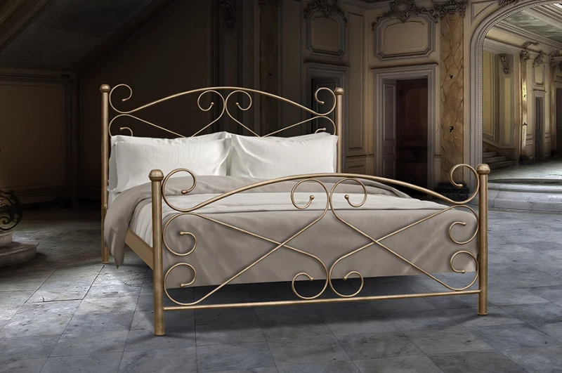 Μεταλλικό κρεβάτι Metal Casa Ρόδος Εκρού 110 x 200