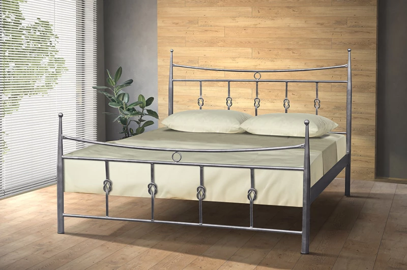 Μεταλλικό κρεβάτι Metal Casa Λεωνίδιο Καφέ 150 x 200
