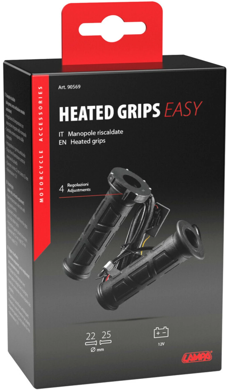 Lampa ΧΕΡΟΥΛΙΑ MOTO ΘΕΡΜΑΙΝΟΜΕΝΑ 12V HEATED GRIPS EASY ΜΑΥΡΑ 4 ΕΠΙΠΕΔΩΝ ΘΕΡΜΑΝΣΗΣ LAMPA - 2 ΤΕΜ. 9056.9-LM