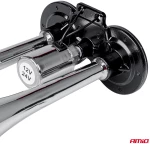 AMIO ΚΟΡΝΑ ΠΝΕΥΜΑΤΙΚΗ 12/24V 118db ΔΙΠΛΗ 2 ΤΟΝΩΝ ΧΡΩΜΙΟ ΑΜΙΟ - 1 ΤΕΜ. 03617/AM