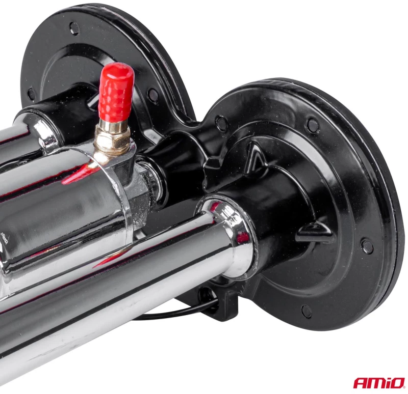 AMIO ΚΟΡΝΑ ΠΝΕΥΜΑΤΙΚΗ 12/24V 118db ΔΙΠΛΗ 2 ΤΟΝΩΝ ΧΡΩΜΙΟ ΑΜΙΟ - 1 ΤΕΜ. 03617/AM