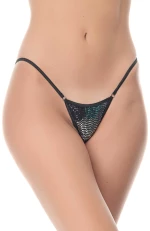 Milena G-String Σλιπ με Πούλιες Γυναικείο Εσώρουχο - Μαύρο