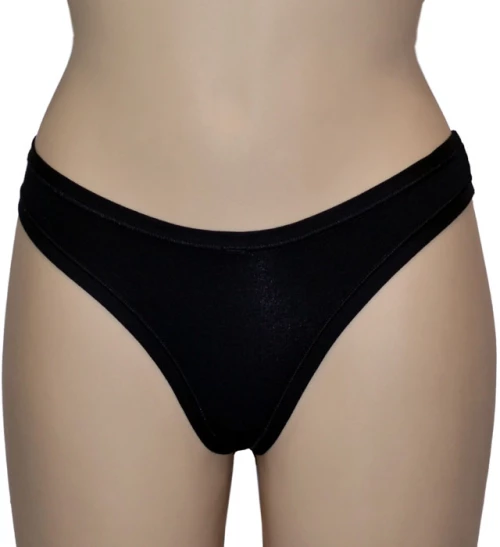 Elite Σλιπ String Βαμβακερό σε Trendy Χρώματα Μόδας Μαύρο