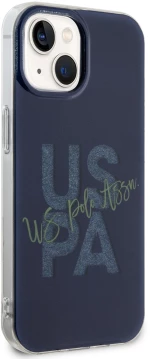 U.S. Polo Assn. Hard Case IML Glitter Script – Θήκη προστασίας από σιλικόνη iPhone 15 Navy – USHCP15SUGLV