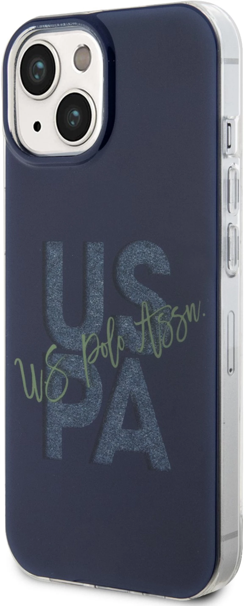 U.S. Polo Assn. Hard Case IML Glitter Script – Θήκη προστασίας από σιλικόνη iPhone 15 Navy – USHCP15SUGLV