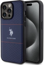 U.S. Polo Assn. HC PU Pattern Stripe – Θήκη προστασίας από σιλικόνη iPhone 15 Pro Max Navy – USHCP15XPTRV