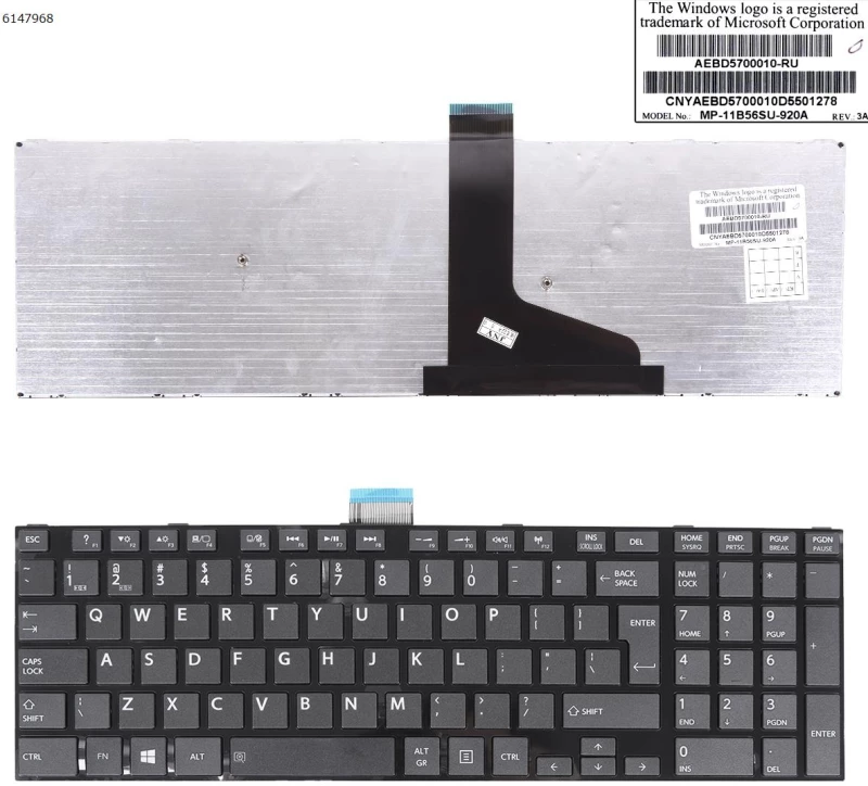Πληκτρολόγιο Keyboard Toshiba Satellite L75-A7380 L75-B7270 L75-B7240