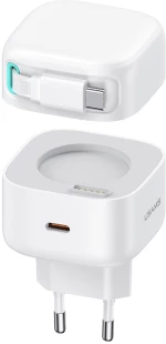USAMS φορτιστής τοίχου US-CC202 με καλώδιο USB-C, USB-C, 35W GaN, λευκός