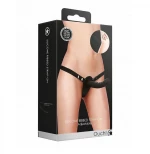 Silicone Ribbed Strap-On - Adjustable - Black