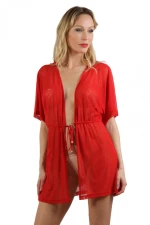 Fine fishnet Negligee Red
