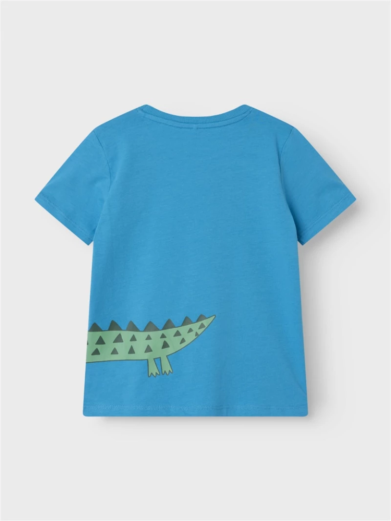 Μπλούζα κοντομάνικη αγόρι "Bird and crocodile" γαλάζιο (Γαλάζιο)