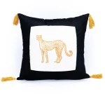 Μαξιλαροθήκη Διακοσμητική Tiger Black Palamaiki 45X45 100% Βαμβάκι