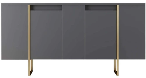 Μπουφές Luxe 618BLY1178 160x35x80cm Anthracite-Gold Μελαμίνη,Μέταλλο