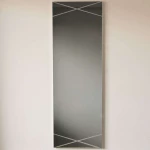 Καθρέπτης Τοίχου 552NOS2195 35x105cm Silver Aberto Design Mdf,Γυαλί