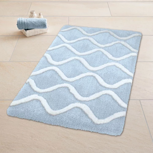 Πατάκι Μπάνιου Piana 9180 746 Steelblue Kleine Wolke 60 x 90 Πολυέστερ