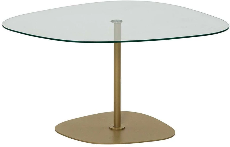 Τραπέζι Σαλονιού Soho 552NOS2380 85x67x40cm Clear-Gold