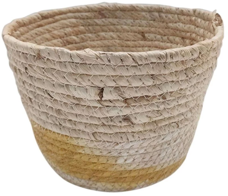 Καλάθι - Κασπώ 00.06.61193 Δίχρωμο 20x13cm Natural-Yellow Ψάθα