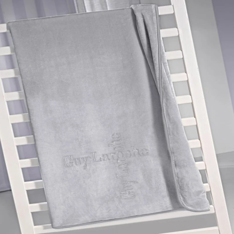 Κουβέρτα Βρεφική Βελουτέ Logo Silver Guy Laroche Κούνιας 110x140cm Πολυέστερ