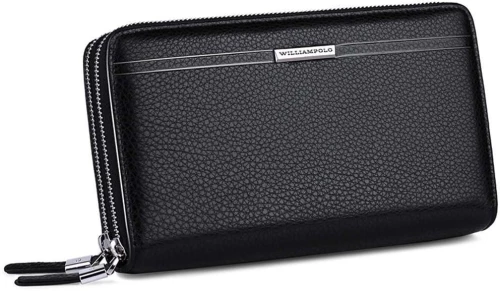 Πορτοφόλι Δερμάτινο Ανδρικό 163 22x4,5x13cm Black William Polo