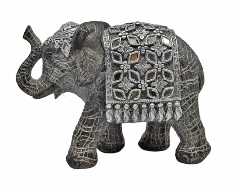 Διακοσμητικό Ελεφαντάκι 829019 17x7,5x12,5cm Grey-Silver Ankor Πολυέστερ