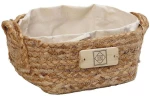 Καλάθι Ψωμιού AMN105 17x17x9cm Beige Espiel Βαμβάκι,Jute