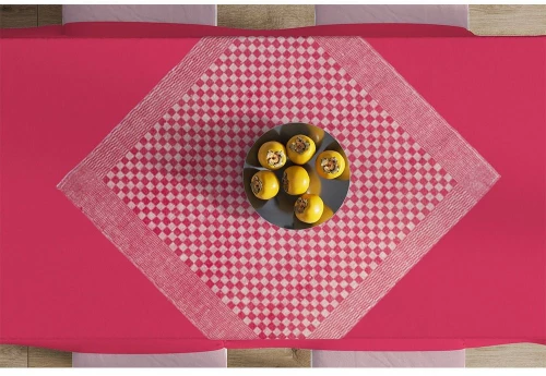 Καρέ Chequered Red DimCol 68X68 Βαμβάκι-Λινό