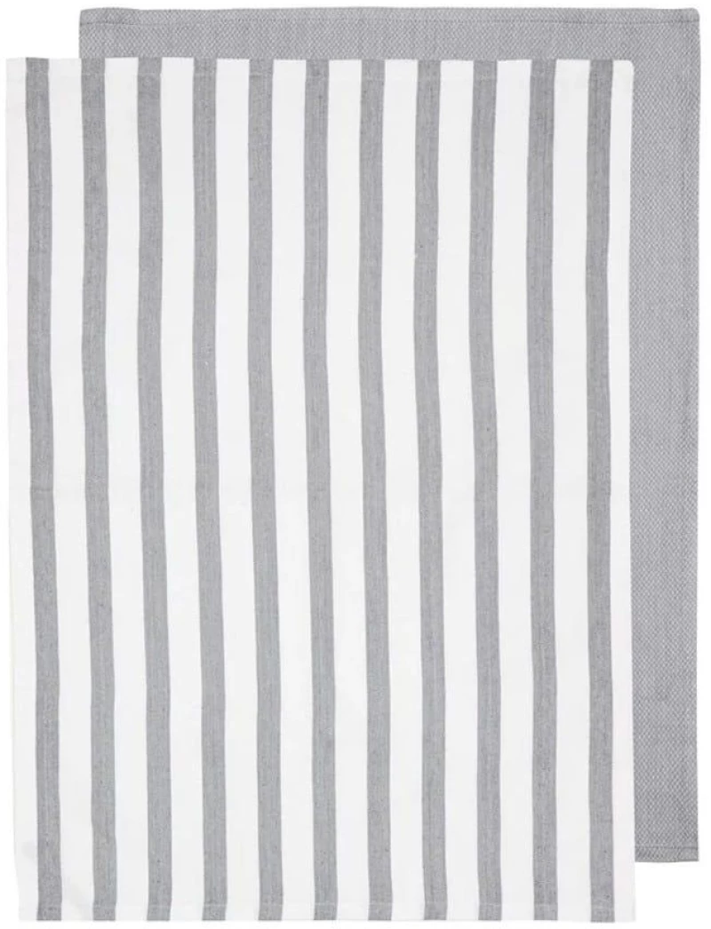 Πετσέτες Κουζίνας Raya (Σετ 2Τμχ) 33647 50x70cm White-Grey Ladelle Bamboo, Βαμβάκι