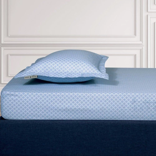 Σεντόνι 2511 Με Λάστιχο Blue Greenwich Polo Club Διπλό 120x235cm Βαμβάκι-Πολυέστερ