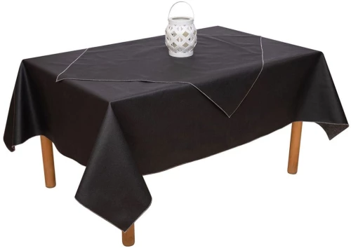 Τραπεζομάντηλο Αλέκιαστο Ντιάνα Black Viopros 160X160 Βαμβάκι-Πολυέστερ