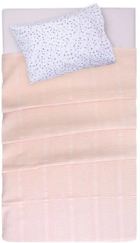 Κουβέρτα Βρεφική Αλέξα Πικέ Pink Blush Viopros Κούνιας 120x160cm 100% Βαμβάκι