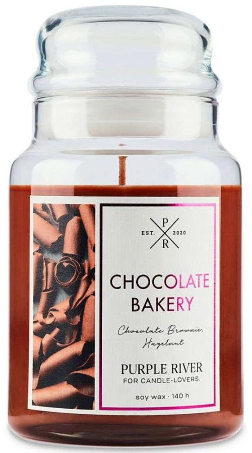 Αρωματικό Κερί Chocolate Bakery A913 10x18cm 623gr Brown Purple River Κερί Σόγιας