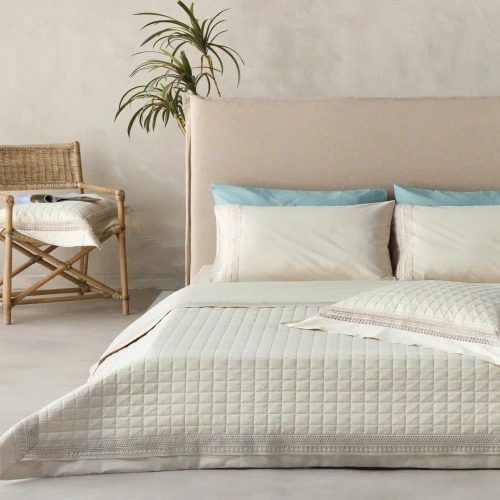 Σεντόνια Felicity 12 (Σετ 4τμχ) Beige Kentia Υπέρδιπλο 240x270cm 100% Βαμβακοσατέν