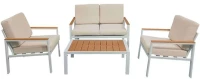 Σαλόνι Κήπου Fashionable (Σετ 4Τμχ) 152-000059 100x58x35/64x72,3x67/118x72,3x67cm Beige-White 4 Θέσεων