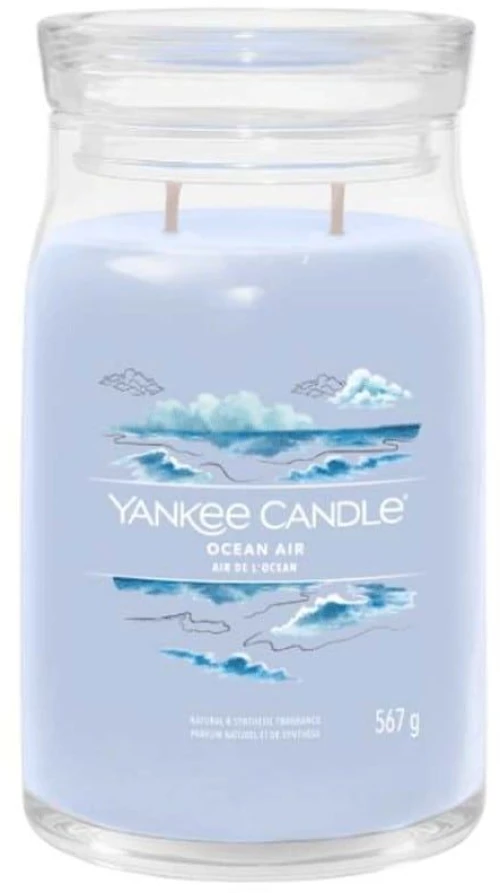 Αρωματικό Κερί Ocean Air Large 1629984E 9,3x15,7cm Light Blue Yankee Candle Κερί,Γυαλί