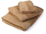 Πετσέτες Σετ 3τμχ Πενιέ Beige DimCol Σετ Πετσέτες 100% Βαμβάκι