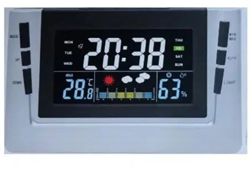 Επιτραπέζιο Ψηφιακό Ρολόι Έγχρωμο με Ξυπνητήρι,Προβολή Καιρού και  Θερμοκρασίας